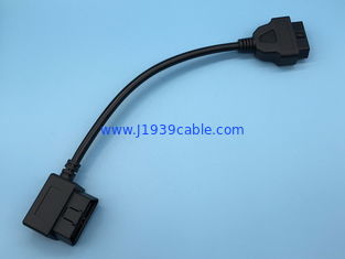 OBD2 OBDII 16-Pin J1962 Right Angle Male to Female Extension Round Cable