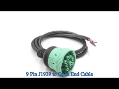 สีเขียว J1939 9pin ไปยังสายสายปลาย pigtail