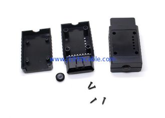 OBD2 OBDII Enclosure with 16 Pin J1962 OBD2 Male Plug Connector