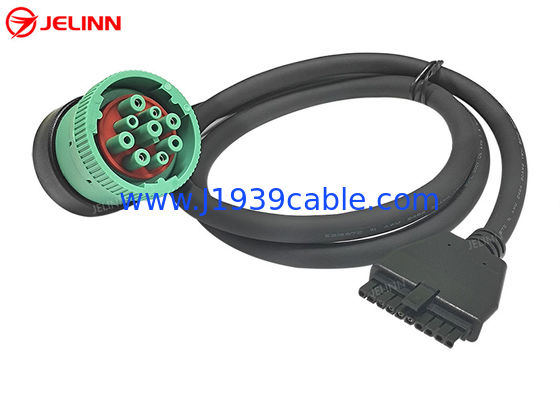 PT30 สายประสานอุปกรณ์ ELD 9 Pin J1939 สายประสานอุปกรณ์การเก็บไม้อิเล็กทรอนิกส์ รถบรรทุกภาระหนักในอเมริกาเหนือ