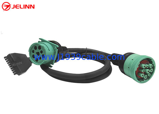 PT30 ELD 9 Pin J1939 Splitter Y Cable สําหรับ PT 30 อุปกรณ์เก็บไม้อิเล็กทรอนิกส์ รถบรรทุกภาระหนักในอเมริกาเหนือ