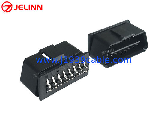 ขั้วต่อปลั๊กตัวเมีย J1962 OBD2 OBDII 16 ขาพร้อมหมุดโค้งที่ด้านหลัง