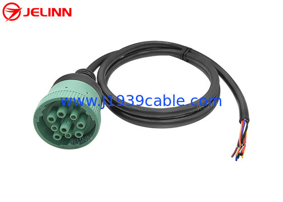 สีเขียว J1939 9pin ไปยังสายสายปลาย pigtail